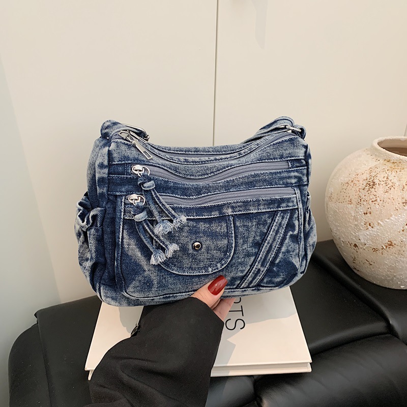 Luxury Bags Denim - Street Style Retro Blue Denim Bag