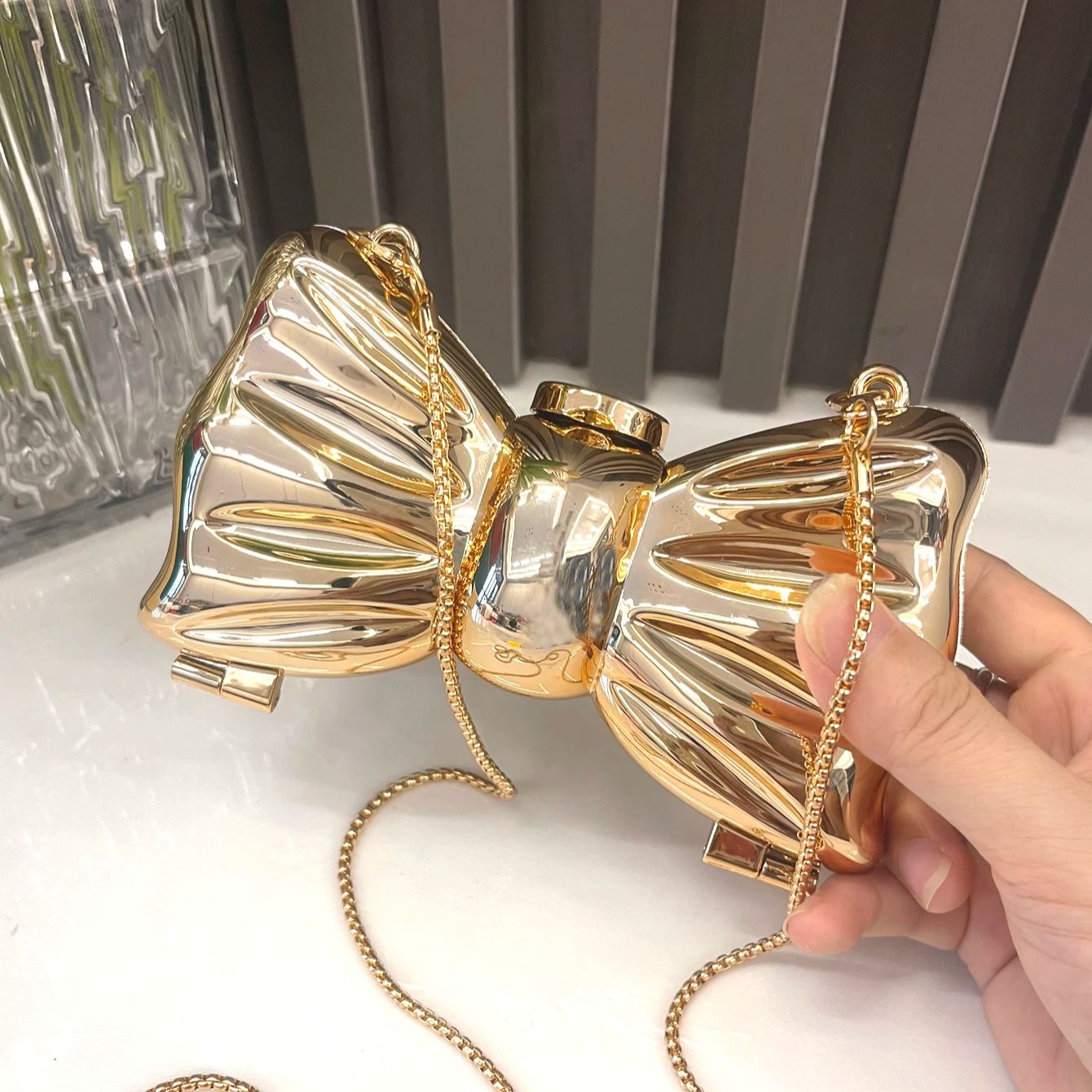Luxury Bags Designer - Golden Evening bag Purses and handbag