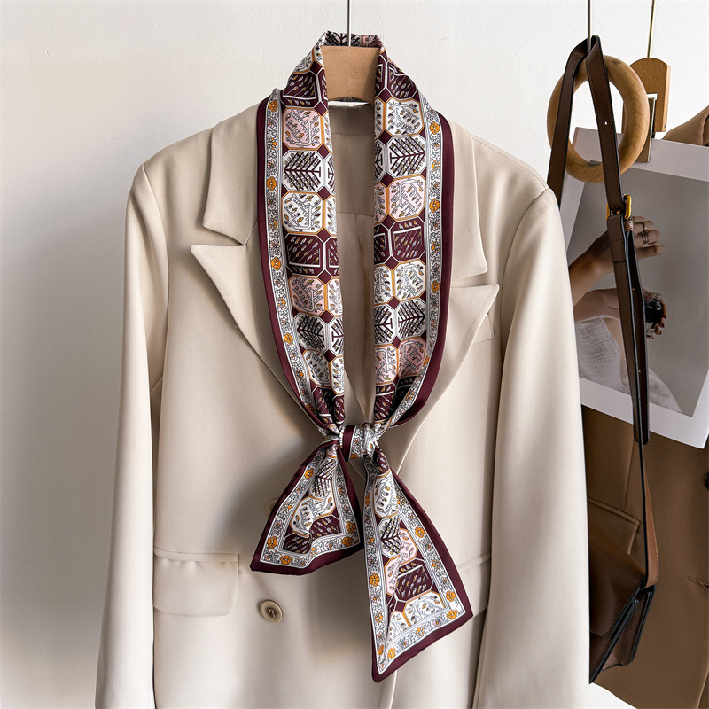 Luxury Bags Designer - 12*145cm Small New Double-Layer Silk Scarf