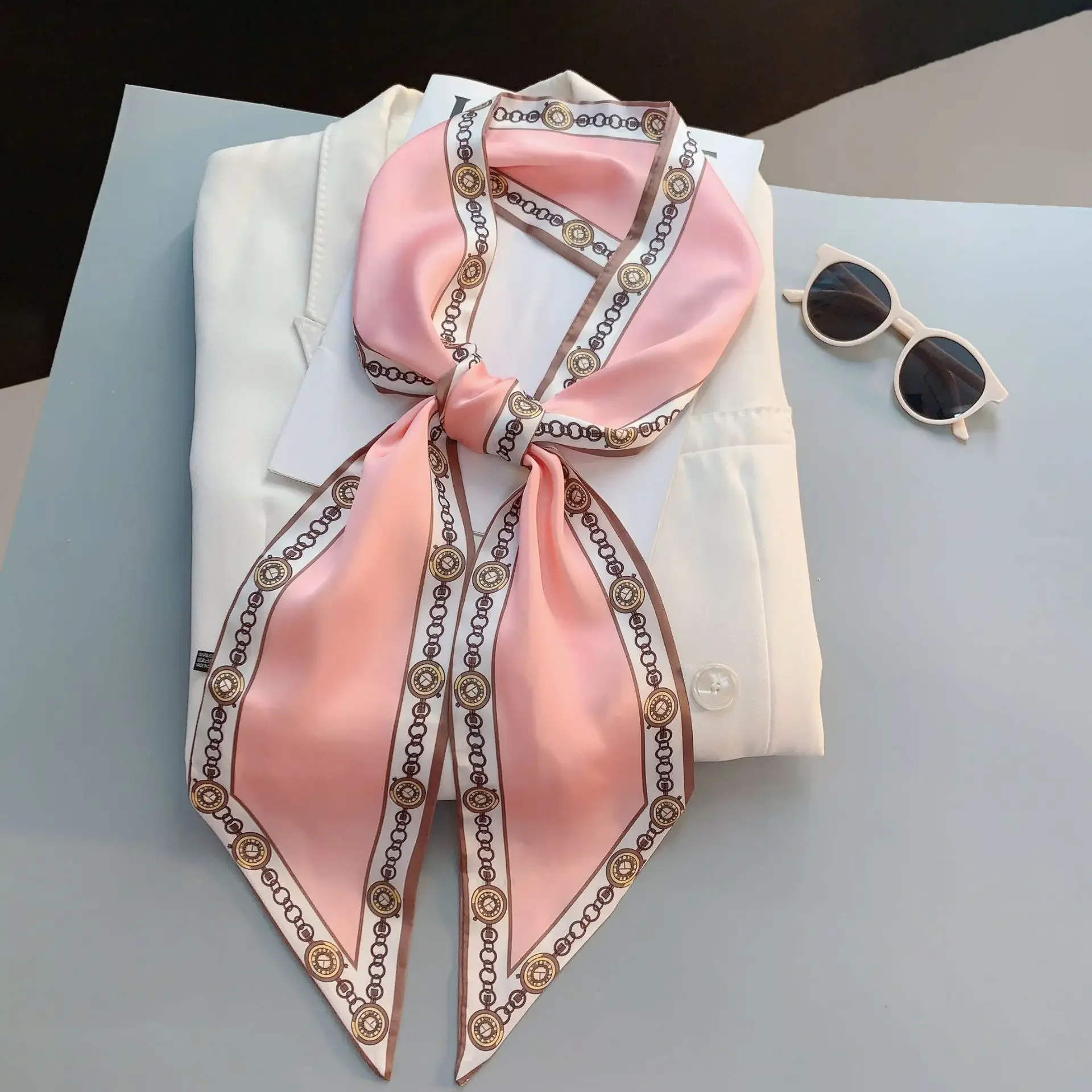 Design Print Skinny Scarf Plai - Luxury Bags For Travel recension och pris