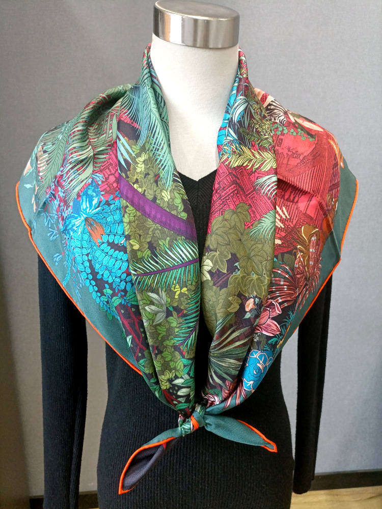 Silk Scarf 90CM Women Hand Rol - Luxury Bags For Travel recension och pris